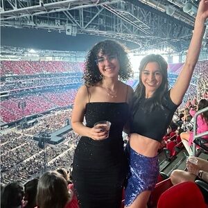 Hello Molly Glossy Night Sequin Crop Blueberry XS